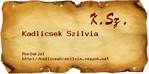 Kadlicsek Szilvia névjegykártya